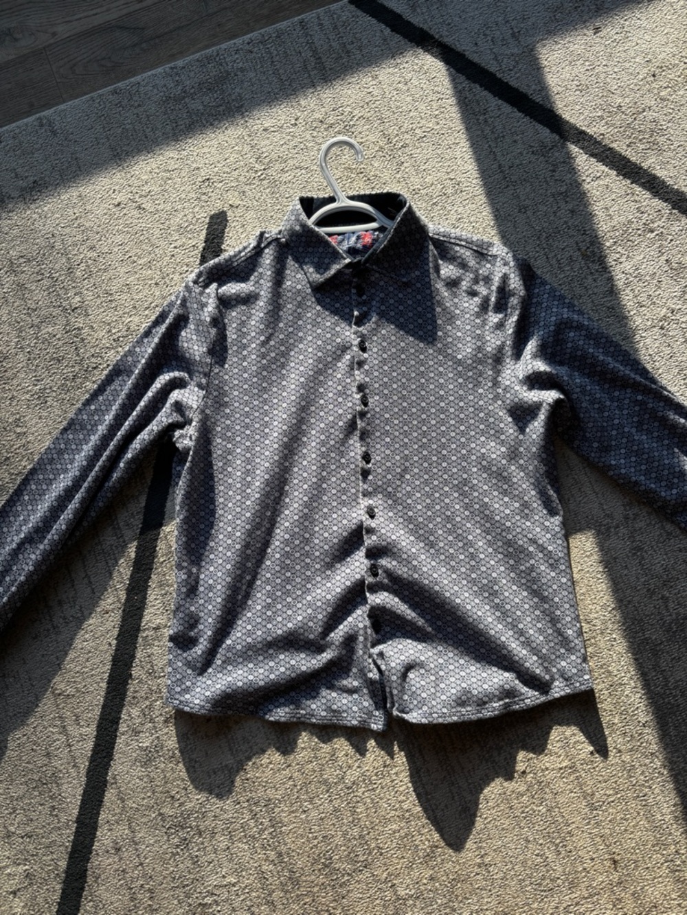 English Laundry Men's Gray Geometric Button-Down Shirt